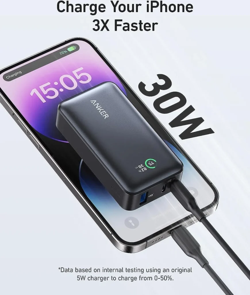 پاور بانک انکر 30 وات مدل Power Core 533 A1256 با ظرفیت 10000 میلی آمپر ساعت